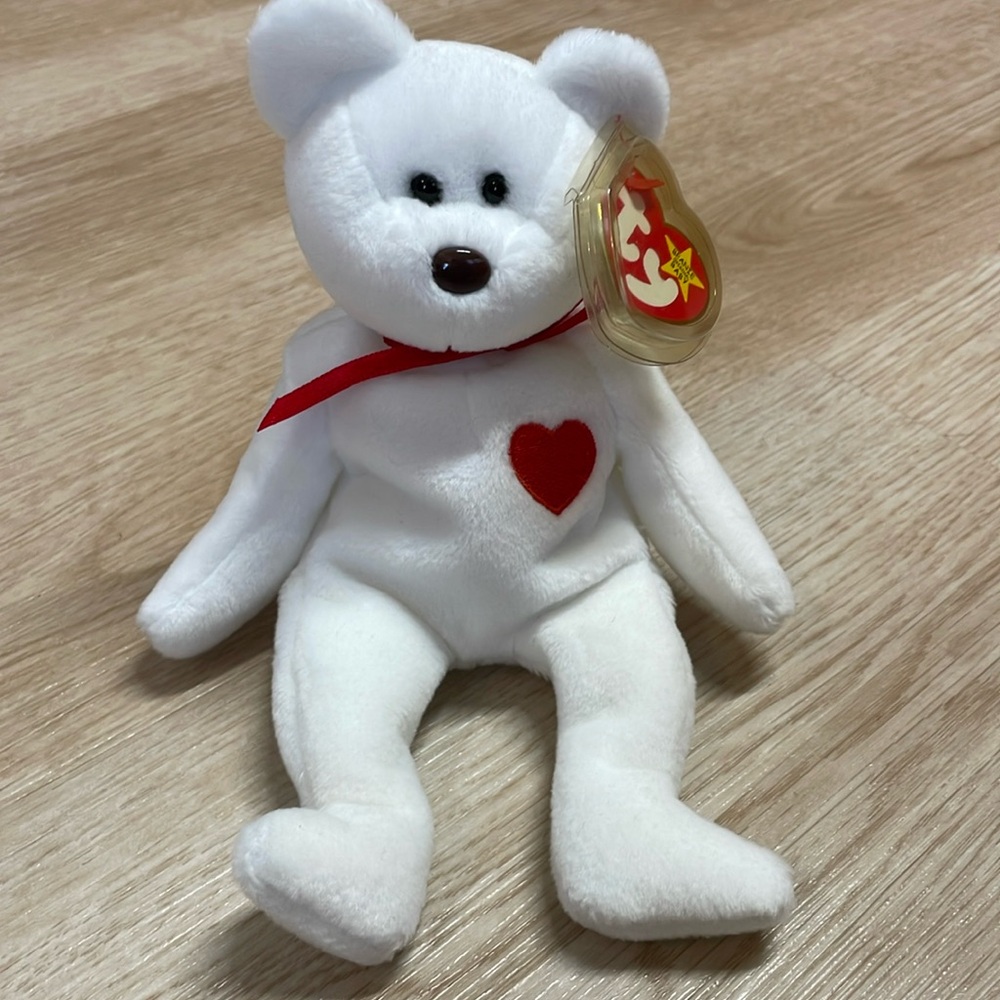 Ty 4058 Valentino Bear Beanie Baby 1993/1994 Brown Nose! Errors. - Picture 1 of 10